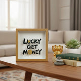 Creative Coins Storage Frame Coin Display in light wood frame with gold coins _corporate gifts