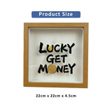 Creative Coins Storage Frame Coin Display in light wood frame with gold coins _corporate gifts