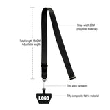 Adjustable woven crossbody phone lanyards in black, white, and navy with silver metal hardware_customised corporate gifts singapore