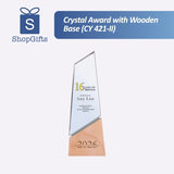 Crystal Award with Wooden Base (CY 421-II)