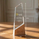 Crystal Award with Wooden Base (CY 421-II)