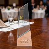 Crystal Award with Wooden Base (CY 421-II)