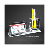 Crystal Pen Business Card Desk Set (CY-529) in clear faceted crystal on an executive office desk_customised corporate gifts