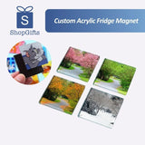 Custom Acrylic Fridge Magnet Vibrant square acrylic fridge magnets with glossy epoxy finish and cartoon illustrations_ corporate gifts