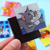 Custom Acrylic Fridge Magnet Vibrant square acrylic fridge magnets with glossy epoxy finish and cartoon illustrations_ corporate gifts