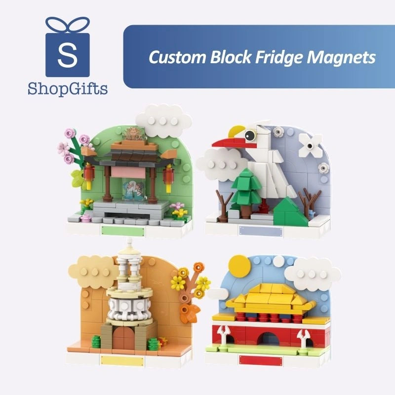 Custom Landmark Building Block Fridge Magnets - Compatible Lego_Premium corporate gifts