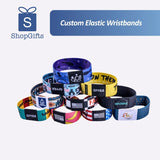 Vibrant Premium Custom Sublimated Elastic Wristband with numbered tag on a runner's wrist_ corporate gift