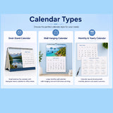 An informational graphic titled 'Binding Options' on a light blue background, showing four binding styles with small product photos: Wire-O Binding, Spiral Binding, Saddle Stitch, and Glue Binding.