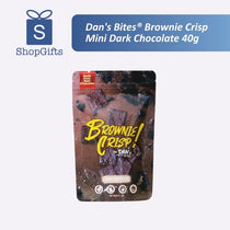 Packaging of Dan's Bites Brownie Crisp Mini Dark Chocolate