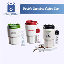 Function & Design Focus:
Double chamber coffee cup with sleek design, perfect for mixing hot and cold beverages or layered drinks.