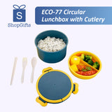 Eco-77 Circular Lunchbox with Cutlery