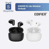 Matte Black and White Edifier X1 Lite Wireless Earbuds with compact charging case on a clean background_customised corporate gifts singapore_Employee Welcome Kit