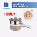 Thermos electric cooking pot with lid and handle on a white background, featuring ShopGifts branding.