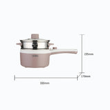 Measurement chart of a pink thermos with dimensions labeled