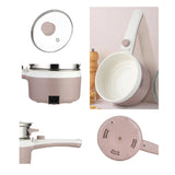 Collage of pink kitchen appliances including a rice cooker, pot, and pan.