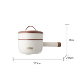 Thermos pot with dimensions labeled on a white background