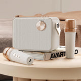 Portable Bluetooth microphone speaker with minimalist aesthetic