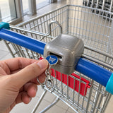 Enamel Trolley Coin Keychain in polished silver alloy with colourful enamel designs for supermarket trolley use_ Small corprate Gifts