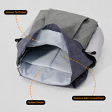 Everyday Colour Block Drawstring Backpack in orange, brown and cream, worn over the shoulder_corproate gift