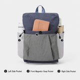 Everyday Colour Block Drawstring Backpack in orange, brown and cream, worn over the shoulder_corproate gift
