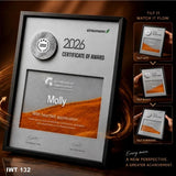 Exclusive Dynamic Sand Wooden Award (IWT 131/132). Combining a sleek wooden frame