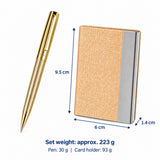 Executive Metal Pen Card Holder Set (GBA 396) in black gift box with gold pen and textured card case_Premium Corporate Gifts_Gift Set