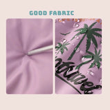 Expandable Wet-Dry Separation Travel Tote in purple and navy with palm tree logo and bottom shoe compartment_ corporate gifts