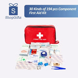 Red 194-Piece Professional Emergency Response Kit pouch with white cross logo_Gift Shop