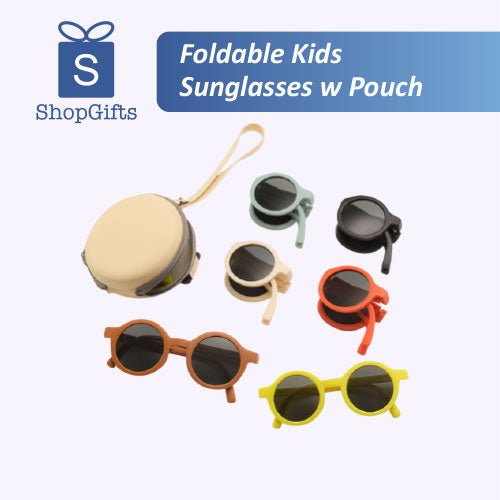 Foldable Kids Sunglasses w Pouch