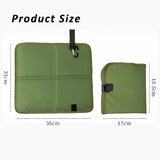 Olive green waterproof folding outdoor seat cushion with black carabiner clip for hiking and camping_customised corporate gifts singapore