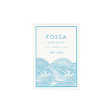 Fossa Chocolate packaging with wave design on a white background