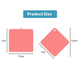 Custom branded square hanging FragranceAirFreshenerCard  in red, blue, and orange with minimalist star logo Giftshop