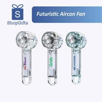 Modern futuristic aircon fan with sleek design, smart controls, and compact cooling technology