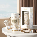 Art-inspired Ethereal Garden vacuum tumbler with a refined floral design, ideal for premium business and client gifts.