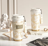 Art-inspired Ethereal Garden vacuum tumbler with a refined floral design, ideal for premium business and client gifts.