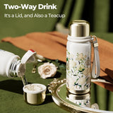 Mini sport vacuum bottle with integrated cup and Van Gogh design, perfect for elegant and functional corporate gifts.