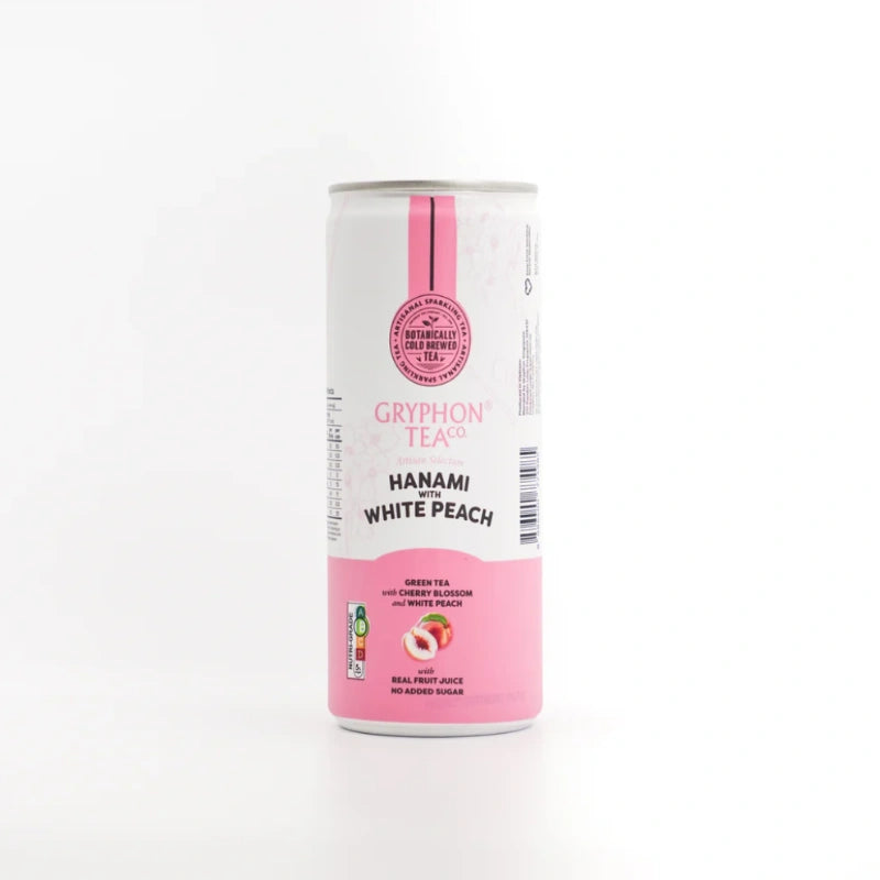 Gryphon Tea Co. Hanami White Peach tea can on a white background