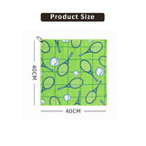 Blue Premium Waffle Weave Microfiber Golf Towel with black carabiner clip and white golf club logo_ corporate gift