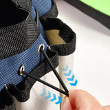 Blue and beige Heavy-Duty Multi-Pocket Oxford Tool Tote with black handles and multiple exterior pockets for garden tools. Gift Shop