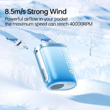 Metallic Blue JisuLife Life 5 Portable Neck Fan with lanyard and waist clip for hands-free cooling_Premium Door Gift / Customised Corporate Gift