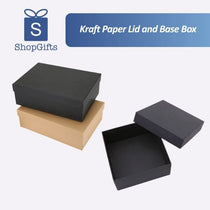 Two-piece Kraft Paper Lid and Base Boxes in natural brown and matte black finishes, showcasing a premium telescopic design for corporate gift packaging.