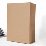 Two-piece Kraft Paper Lid and Base Boxes in natural brown and matte black finishes, showcasing a premium telescopic design for corporate gift packaging.