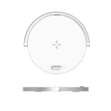 White robot vacuum cleaner on a white background