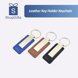Custom Executive Leather and Metal Logo Keychain_Customised Corporate Gifts Singapore