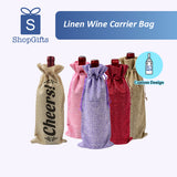 Linen Wine Carrier Bag