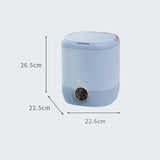 Blue Washing Machine dimensions labeled on a light gray background
