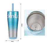 LocknLock Shiny Mirror Blue Straw Cup_Size