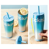 LocknLock Shiny Mirror Blue Straw Cup Feature