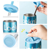 LocknLock Shiny Mirror Blue Straw Cup