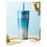 LocknLock Shiny Mirror Blue Straw Cup